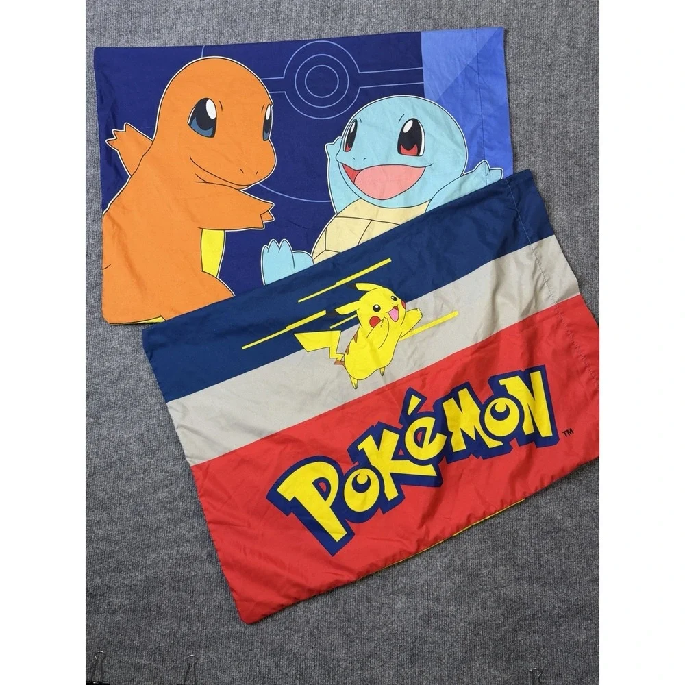 Pokemon Standard Pillowcases Lot of 2 Pikachu Charmander Squirtle Bulbasaur